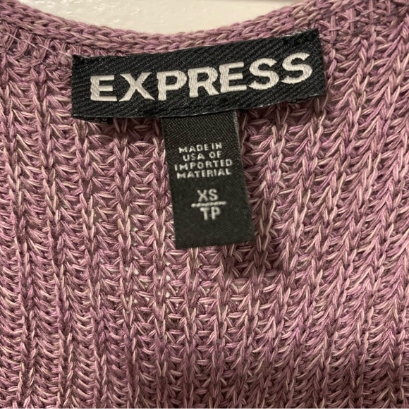 Express Cold Shoulder V-neck Bell Sleeve Sweater, Size XS, Color Purple - Picture 13 of 14